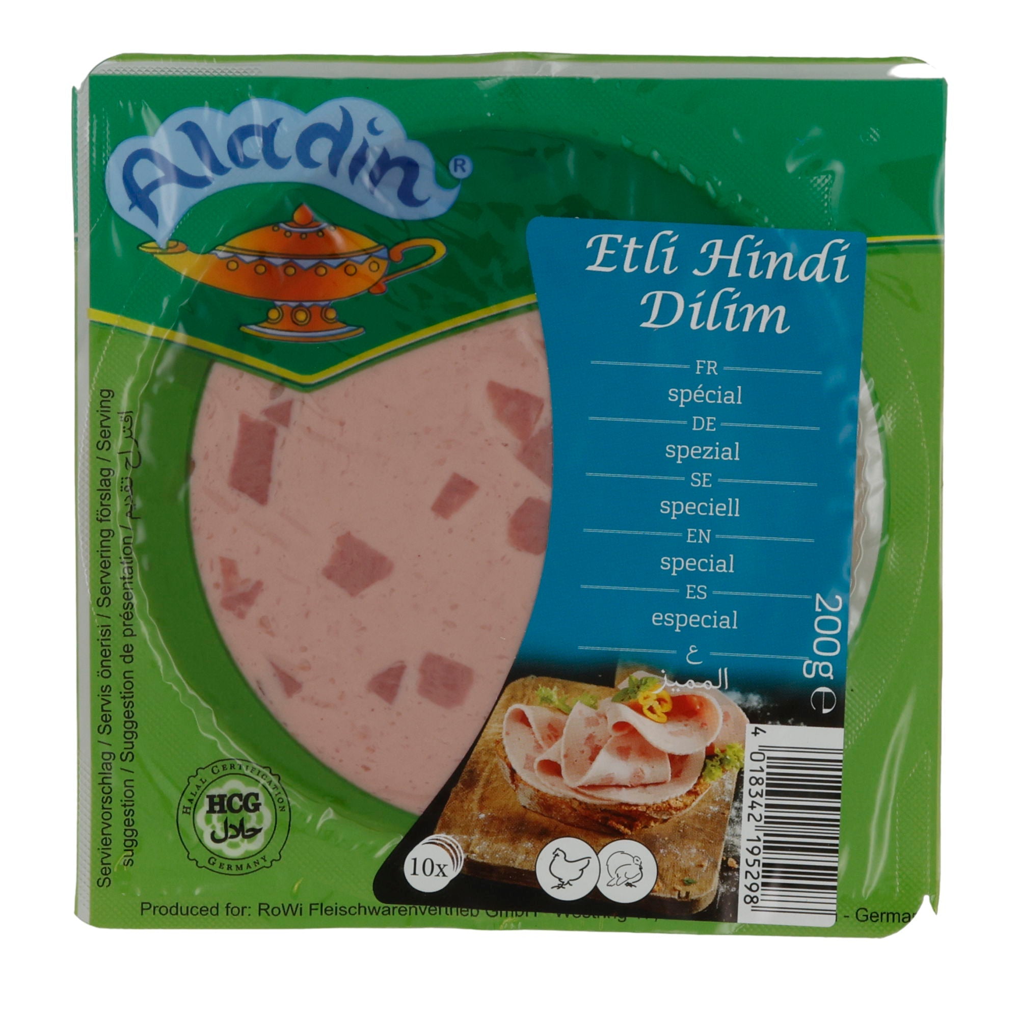 Putenwurst Aladin | Etli Hindi Dilim | Halal, mit Fleischstückchen | 200 g ALADIN